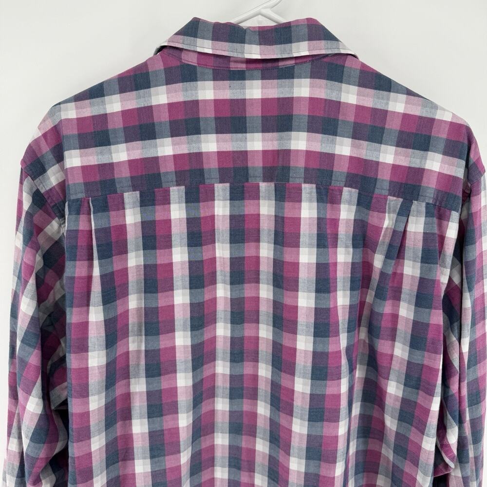 Tommy Bahama Stretch Long Sleeve Button Up Shirt Mens Large Fuchsia Blue Plaid - Picture 7 of 8